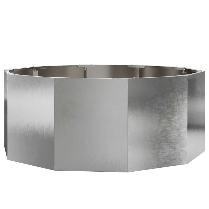 Jardinière ronde extérieure moderne 90 x 90 x 35 cm entretien minimal style chic en acier inoxydable argent 02_0052975