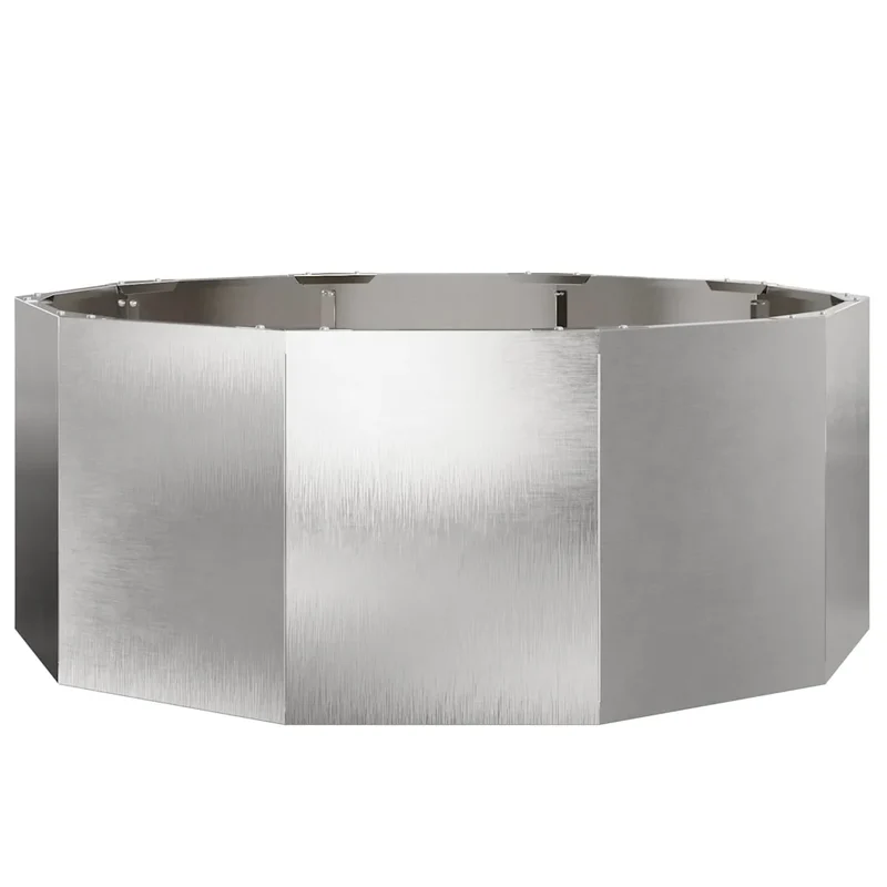 Jardinière ronde extérieure moderne 90 x 90 x 35 cm entretien minimal style chic en acier inoxydable argent 02_0052975