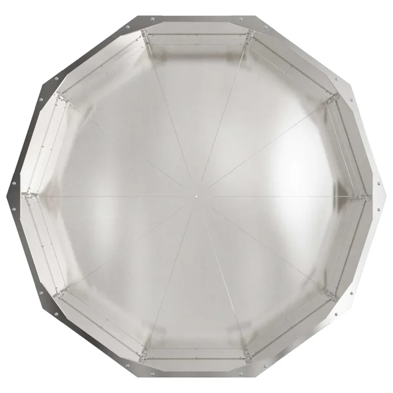 Jardinière ronde extérieure moderne 90 x 90 x 35 cm entretien minimal style chic en acier inoxydable argent 02_0052975
