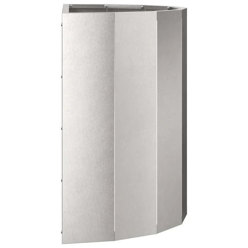 Jardinière demi-ronde moderne extérieur 60 x 30 x 50 cm en acier inoxydable argent 02_0052961