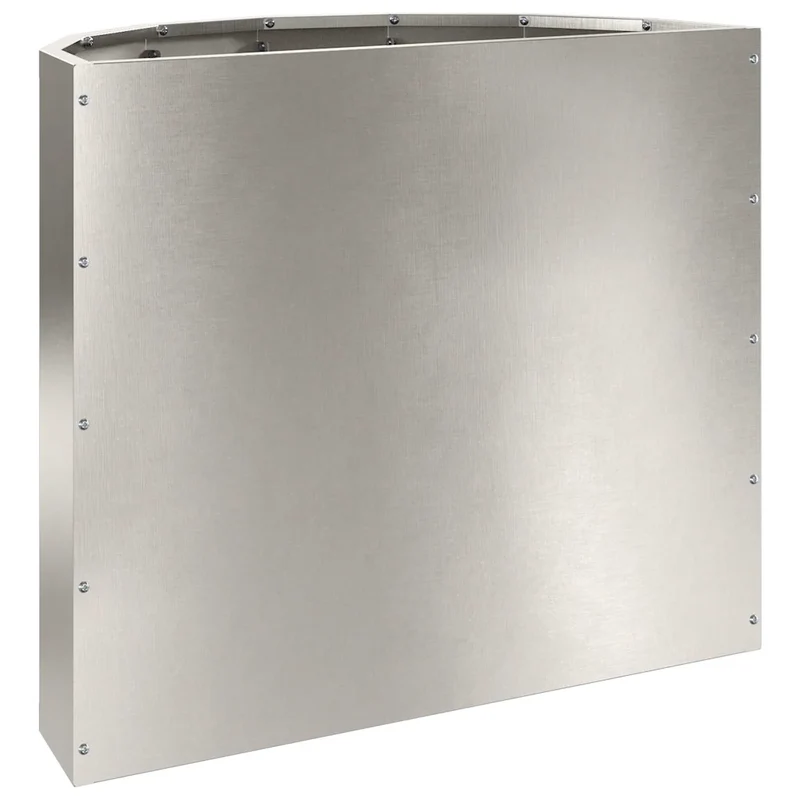 Jardinière demi-ronde moderne extérieur 60 x 30 x 50 cm en acier inoxydable argent 02_0052961