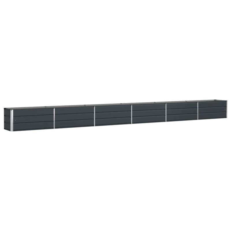 Jardinière extérieure moderne 580 x 50 x 45 cm solide design industriel en acier galvanisé anthracite 02_0059242