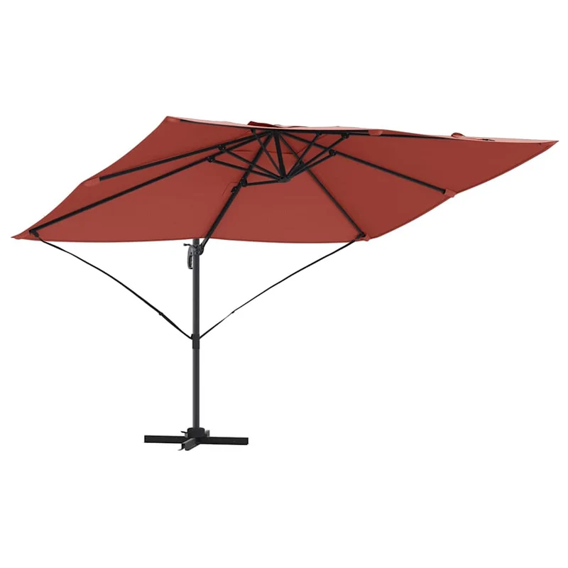 Parasol cantilever moderne inclinable rotatif jardin 351 x 250 x 260 cm en polyester terre cuite 02_0058722