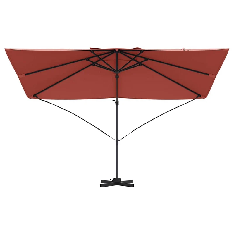 Parasol cantilever moderne inclinable rotatif jardin 351 x 250 x 260 cm en polyester terre cuite 02_0058722