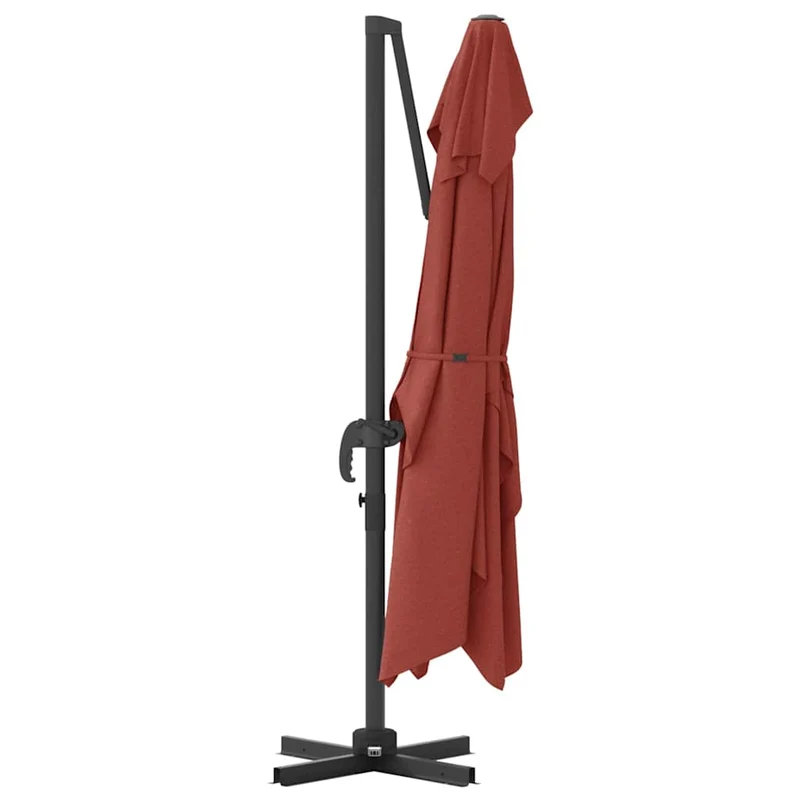 Parasol cantilever moderne inclinable rotatif jardin 351 x 250 x 260 cm en polyester terre cuite 02_0058722