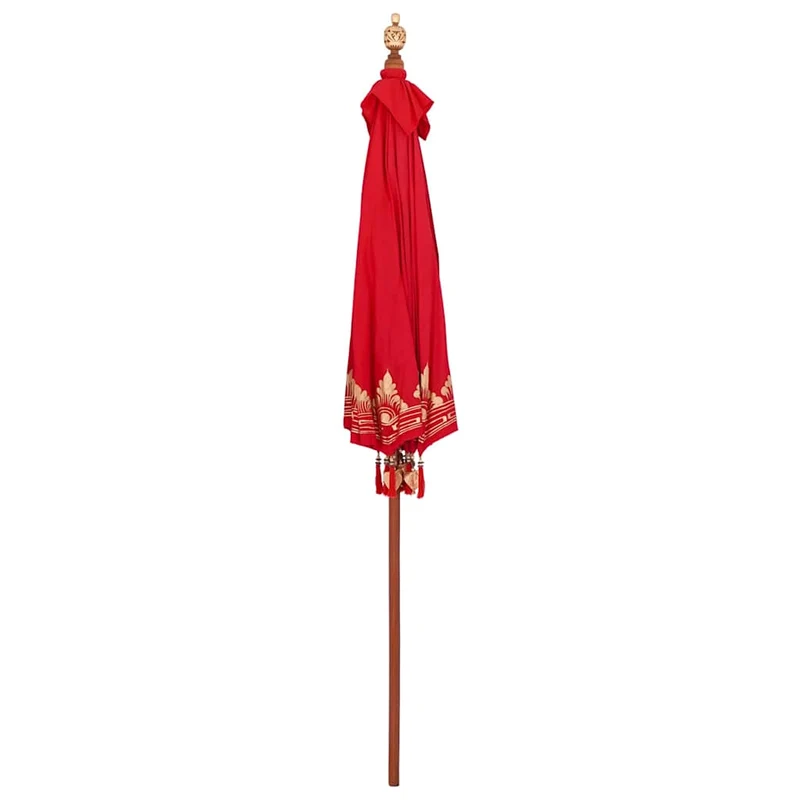 Parasol balinais rond élégant jardin 215 x 215 x 260 cm en coton rouge 02_0058820