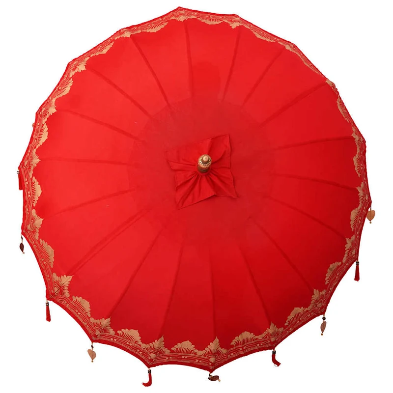 Parasol balinais rond élégant jardin 215 x 215 x 260 cm en coton rouge 02_0058820