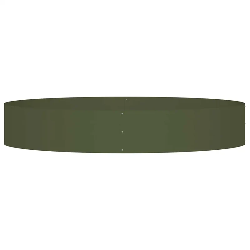 Lot de 5 anneaux de jardinière design moderne extérieur 120 x 120 x 20 cm en acier vert olive 02_0052270