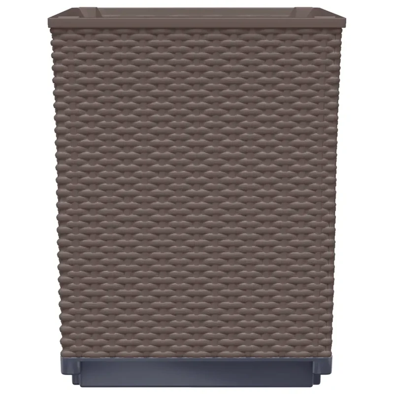 Lot de 4 jardinières décoratives jardin balcon 30 x 30 x 37 cm en polypropylène marron 02_0047408