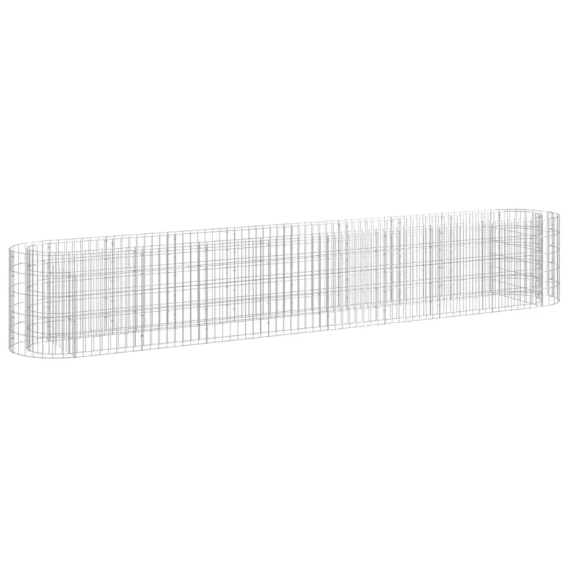 Lit surélevé à gabion fer galvanisé 330 x 50 x 50 cm Argent 02_0039915
