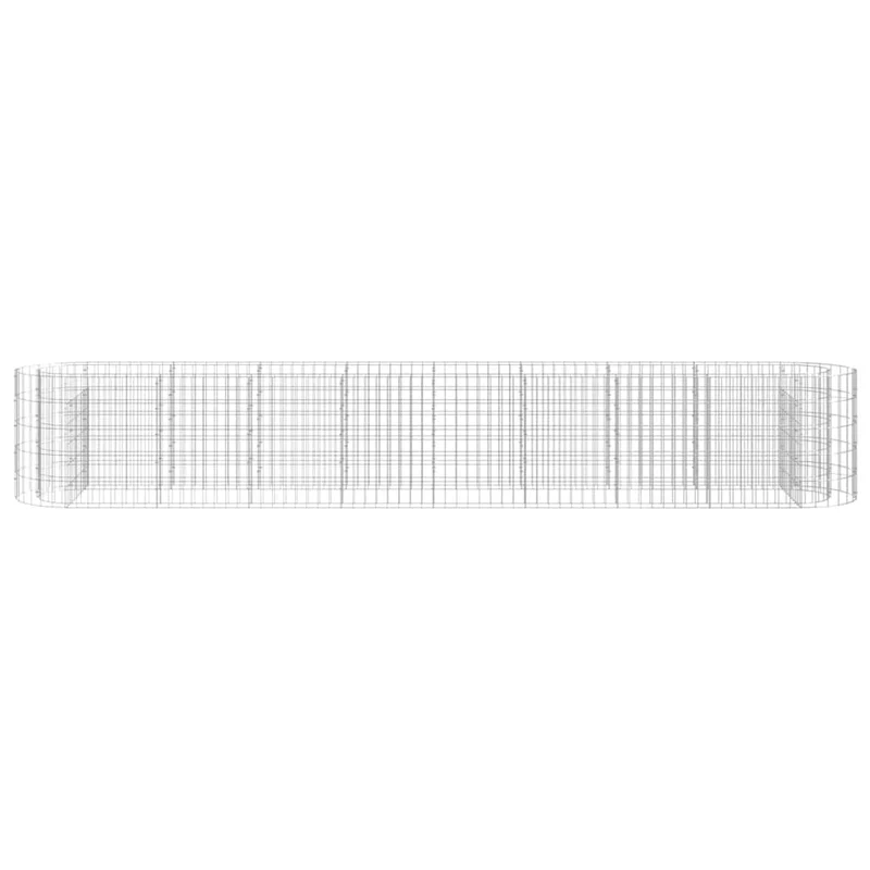 Lit surélevé à gabion fer galvanisé 330 x 50 x 50 cm Argent 02_0039915