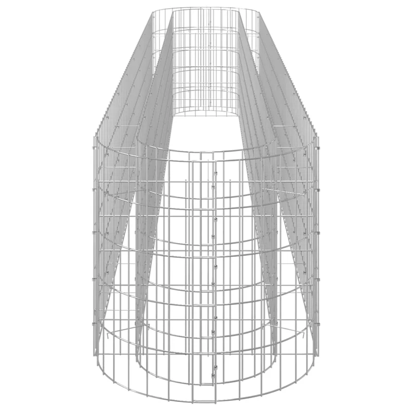 Lit surélevé à gabion fer galvanisé 330 x 50 x 50 cm Argent 02_0039915