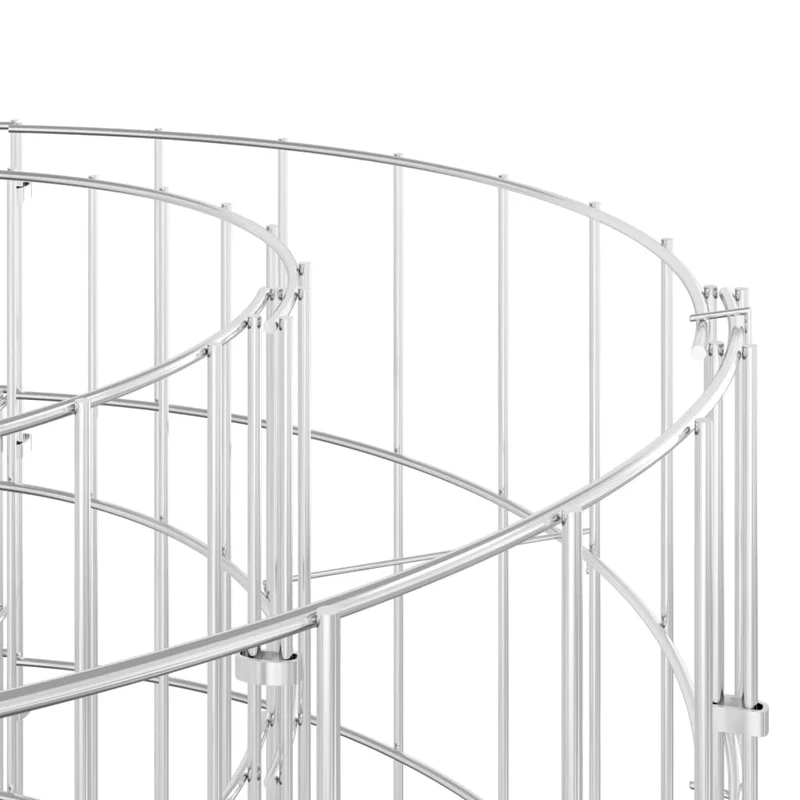 Lit surélevé à gabion fer galvanisé 330 x 50 x 50 cm Argent 02_0039915