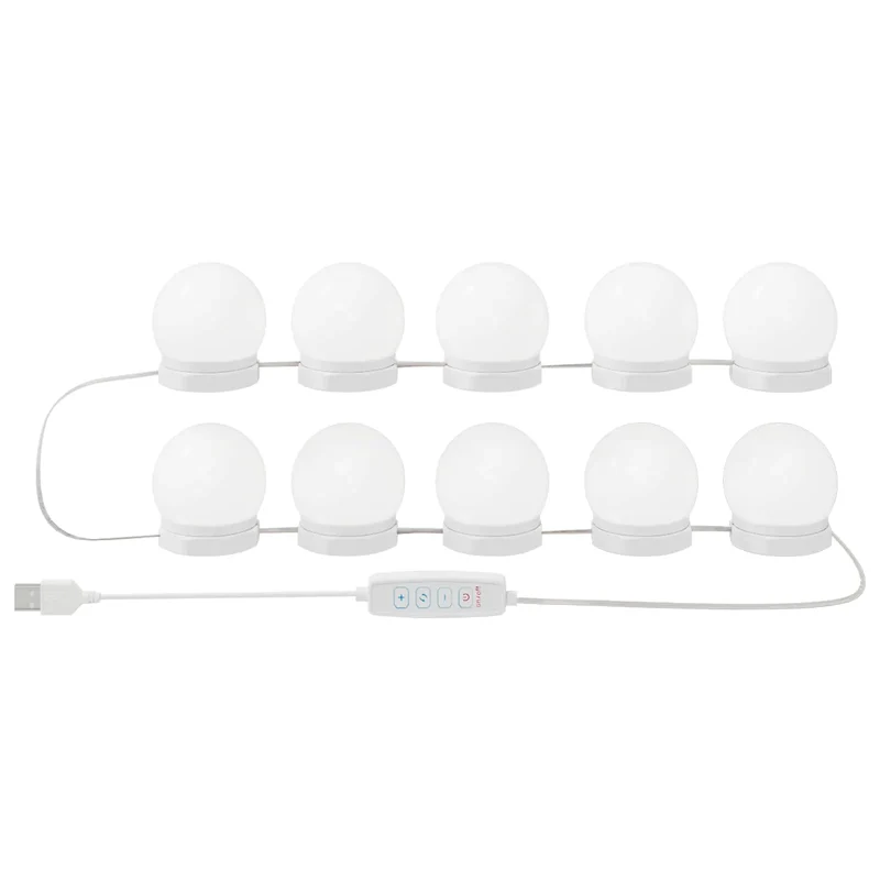 Lot de 12 lampes miroir LED modernes décoratives pour intérieur 4,5 x 4,5 x 4,8 cm en plastique blanc 02_0052014