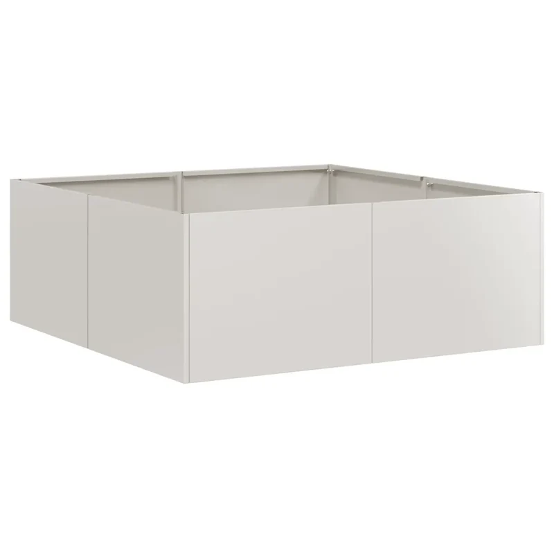 Jardinière carrée 80 x 80 x 30 cm avec support renforcé design moderne jardin extérieur en acier inoxydable 02_0051585
