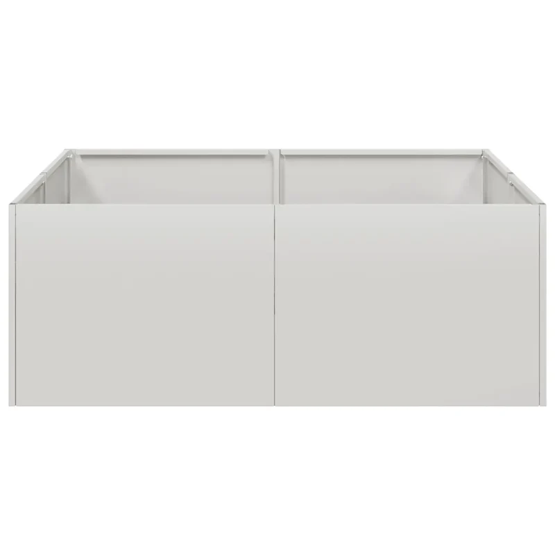 Jardinière carrée 80 x 80 x 30 cm avec support renforcé design moderne jardin extérieur en acier inoxydable 02_0051585