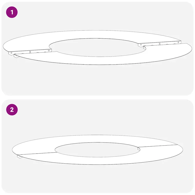 Lot de 5 bagues d'arbre plates extérieur 60 x 60 cm en acier blanc moderne durable 02_0052288