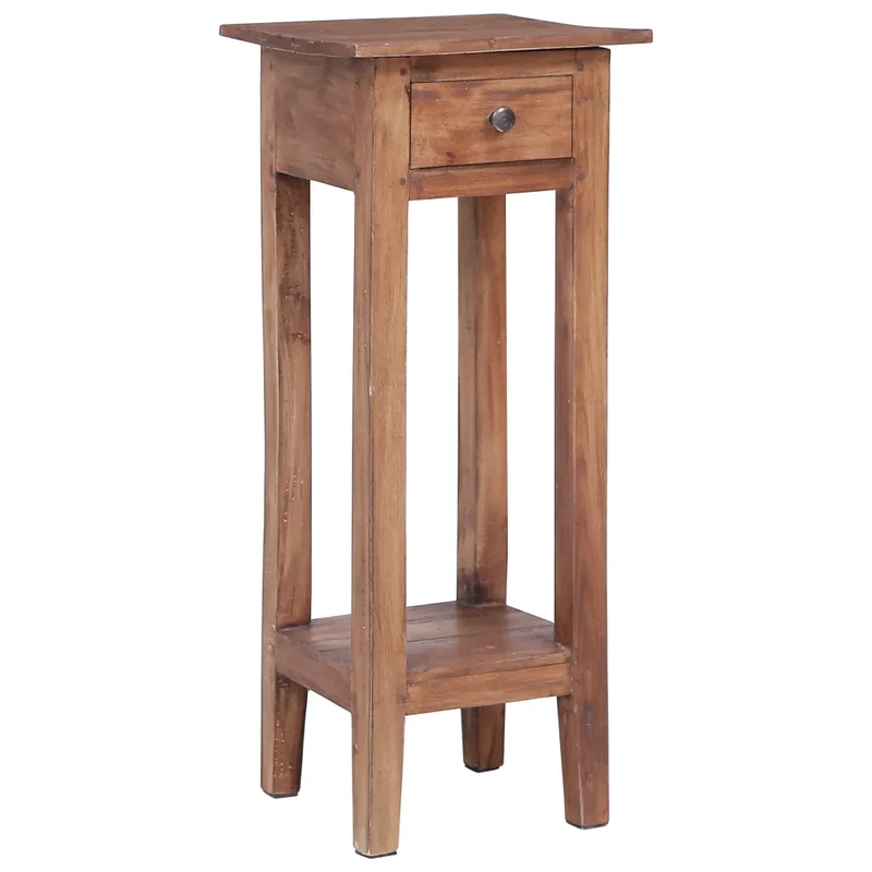 Support pour plantes en bois d'acajou massif vintage 30 x 30 x 75 cm décoration intérieure rustique en acajou marron 02_0046455