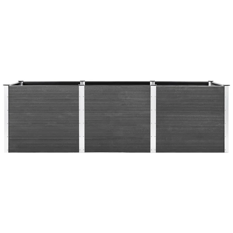 Lot de 1 plate-forme surélevée jardin 300 x 100 x 91 cm usage extérieur résistance intempéries design moderne en wpc gris 02_0046556