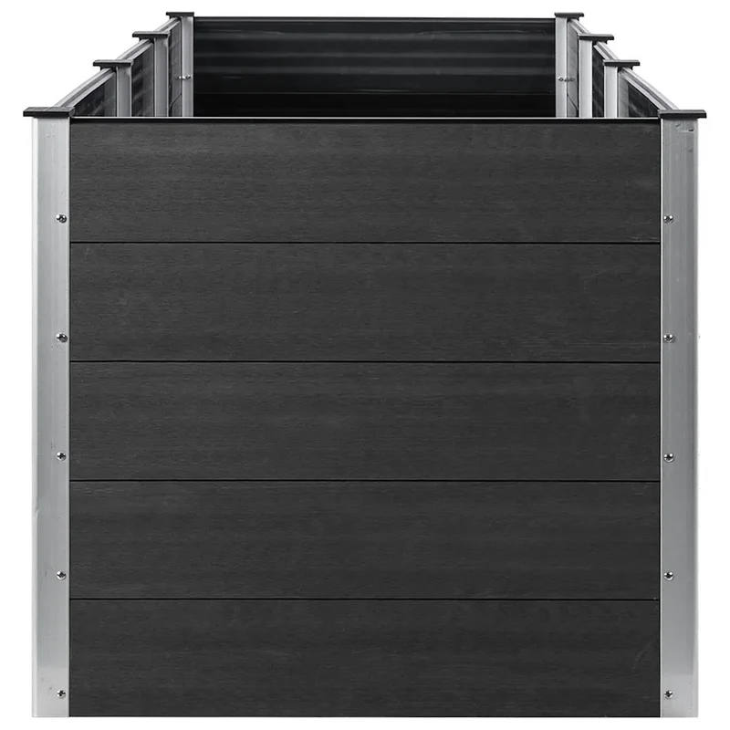 Lot de 1 plate-forme surélevée jardin 300 x 100 x 91 cm usage extérieur résistance intempéries design moderne en wpc gris 02_0046556