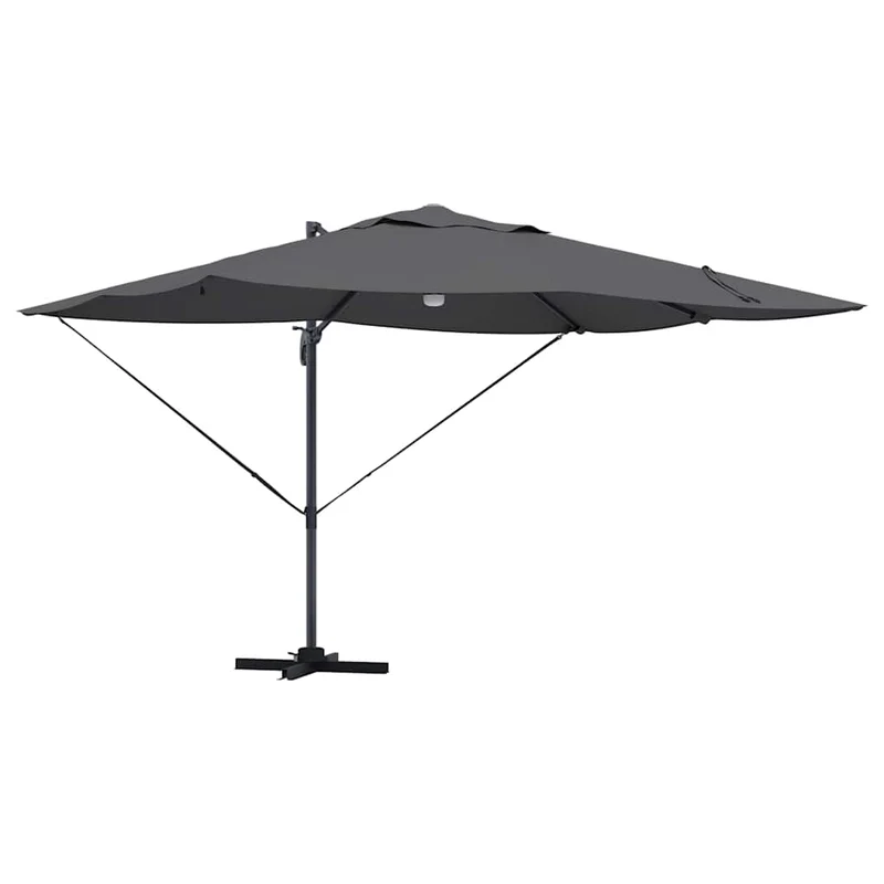 Parasol déporté design moderne inclinable 351 x 250 x 253 cm en polyester anthracite 02_0058733