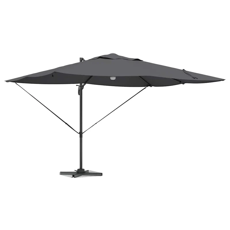 Parasol déporté design moderne inclinable 351 x 250 x 253 cm en polyester anthracite 02_0058733