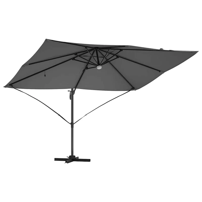 Parasol déporté design moderne inclinable 351 x 250 x 253 cm en polyester anthracite 02_0058733