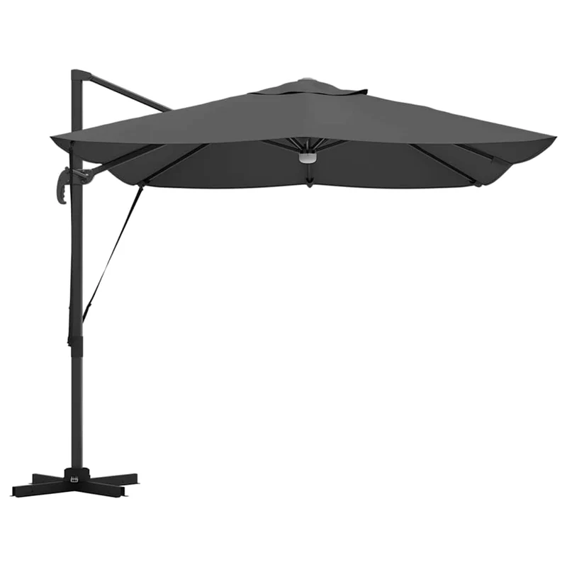Parasol déporté design moderne inclinable 351 x 250 x 253 cm en polyester anthracite 02_0058733
