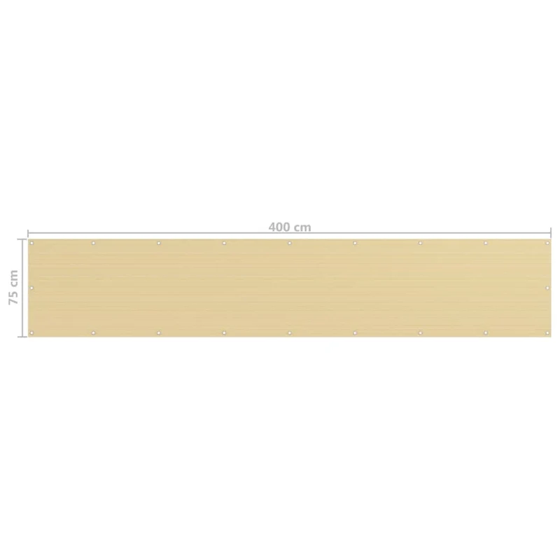 Écran de balcon brise pare vue protection confidentialité beige 75 x 400 cm PEHD 02_0010027