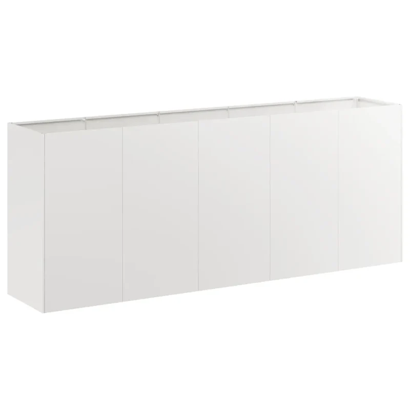 Jardinière moderne à fond ouvert 200 x 40 x 80 cm design élégant pour jardins balcons patios en acier inoxydable 02_0051515