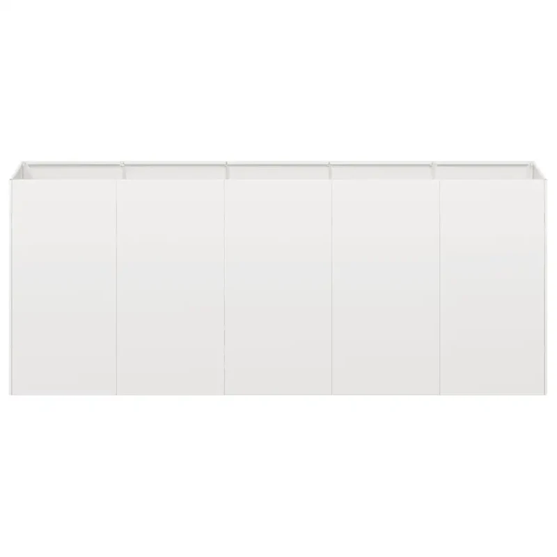 Jardinière moderne à fond ouvert 200 x 40 x 80 cm design élégant pour jardins balcons patios en acier inoxydable 02_0051515