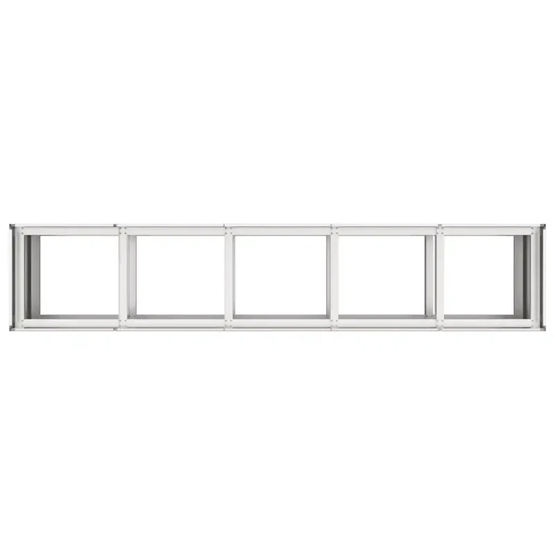 Jardinière moderne à fond ouvert 200 x 40 x 80 cm design élégant pour jardins balcons patios en acier inoxydable 02_0051515