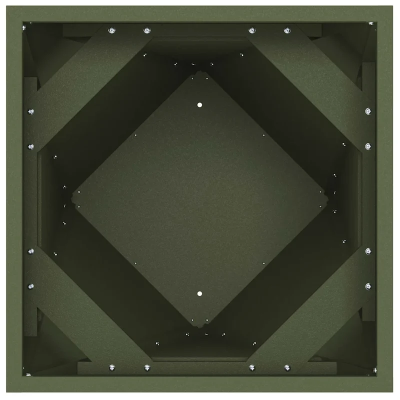Lot de 2 jardinières modernes pour extérieur 40 x 40 x 75 cm en acier vert olive 02_0053027