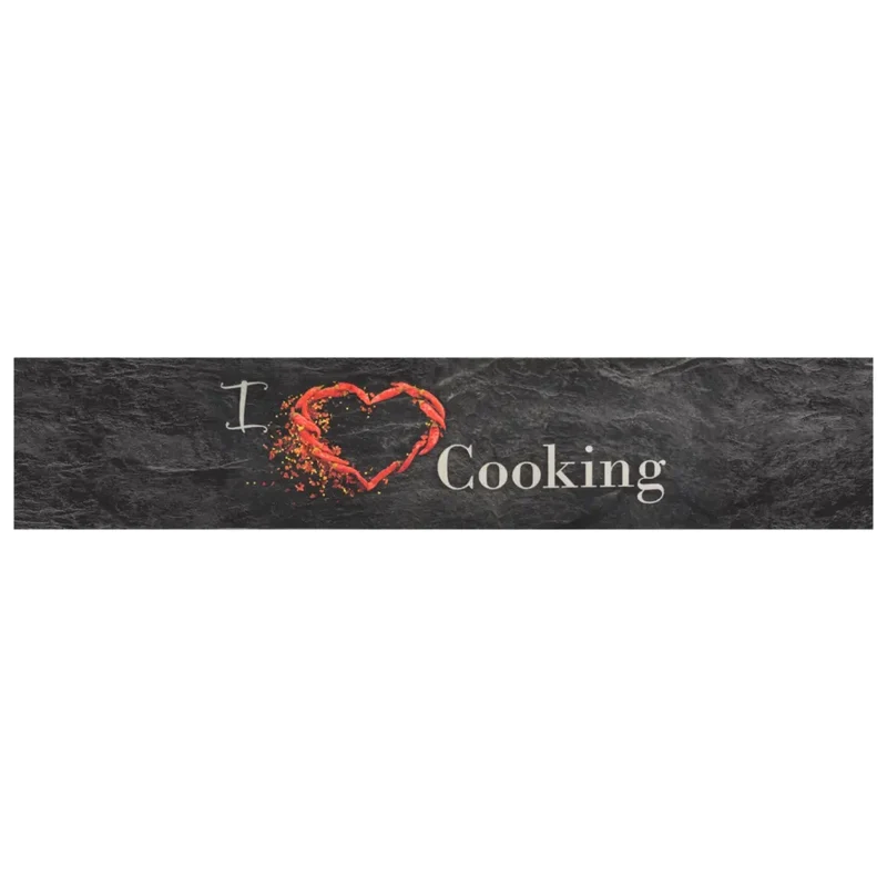 Tapis de cuisine lavable souple antidérapant 300 x 60 cm design élégant en velours noir 02_0046043