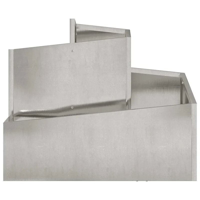 Cache-pot de jardin design moderne extérieur 60 x 60 x 50 cm en acier inoxydable argent 02_0052215