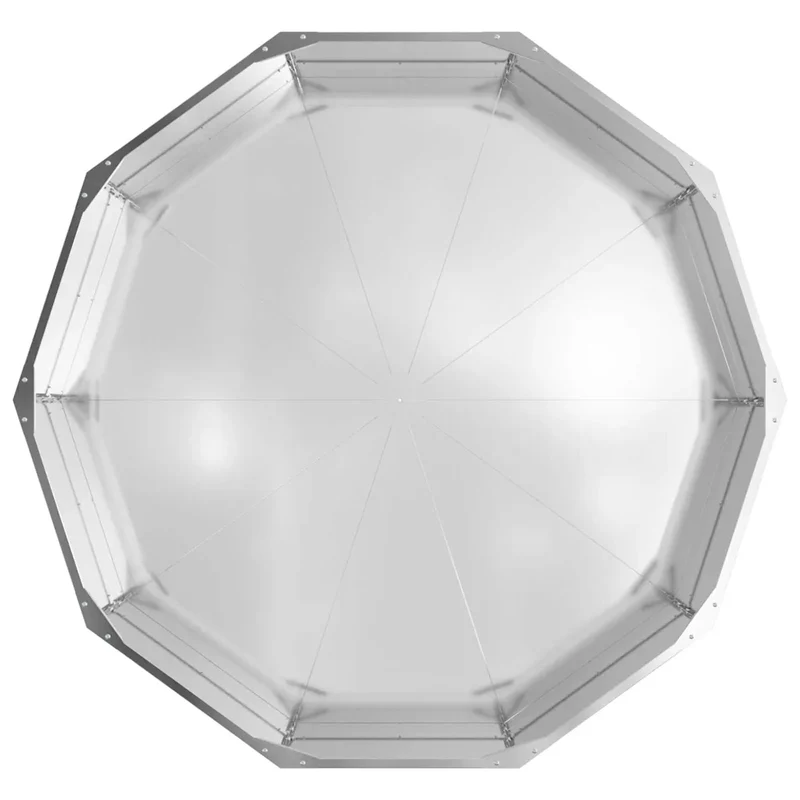 Jardinière ronde moderne de jardin extérieur 120 x 120 x 35 cm facile à déplacer en acier galvanisé argent 02_0052969