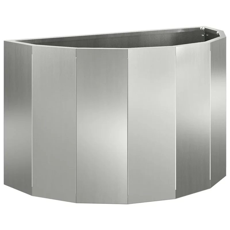 jardinière demi-ronde moderne pour extérieur 60 x 30 x 35 cm en acier galvanisé argent 02_0052941