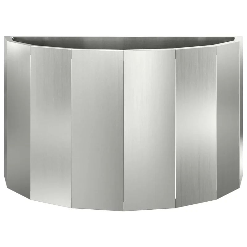jardinière demi-ronde moderne pour extérieur 60 x 30 x 35 cm en acier galvanisé argent 02_0052941