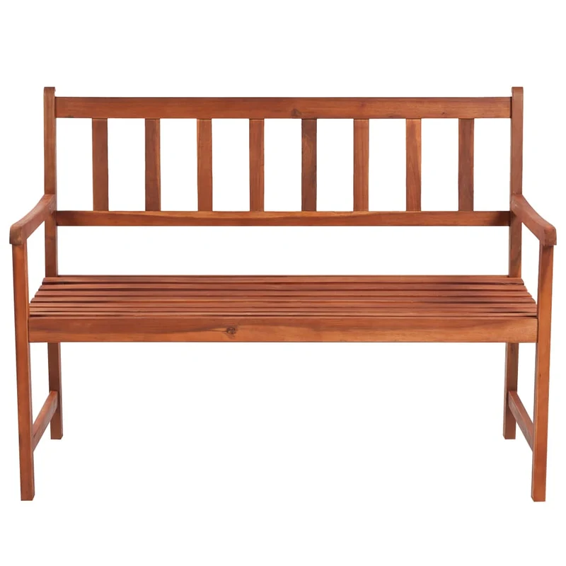 Banc de jardin meuble de patio d'extérieur terrasse avec coussin 120 cm bois d'acacia massif 02_0011389
