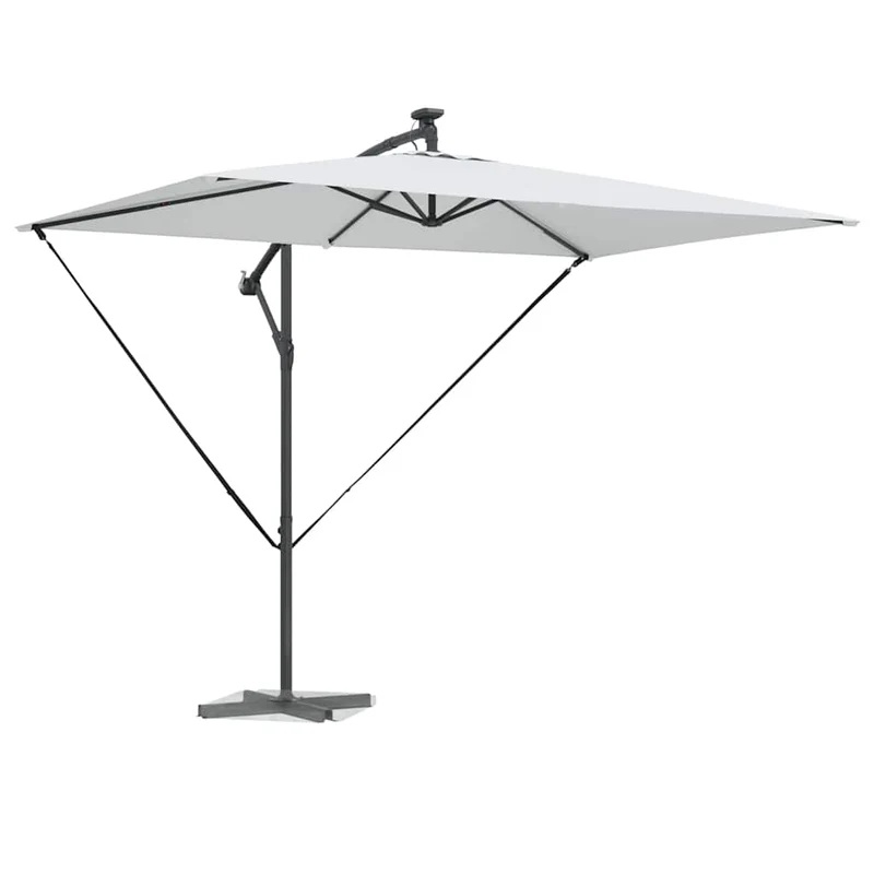 Parasol déporté en banane inclinable jardin 294 x 200 x 270 cm en polyester sable 02_0058763