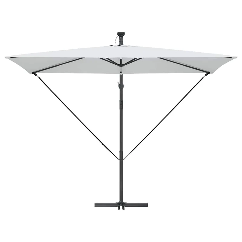 Parasol déporté en banane inclinable jardin 294 x 200 x 270 cm en polyester sable 02_0058763