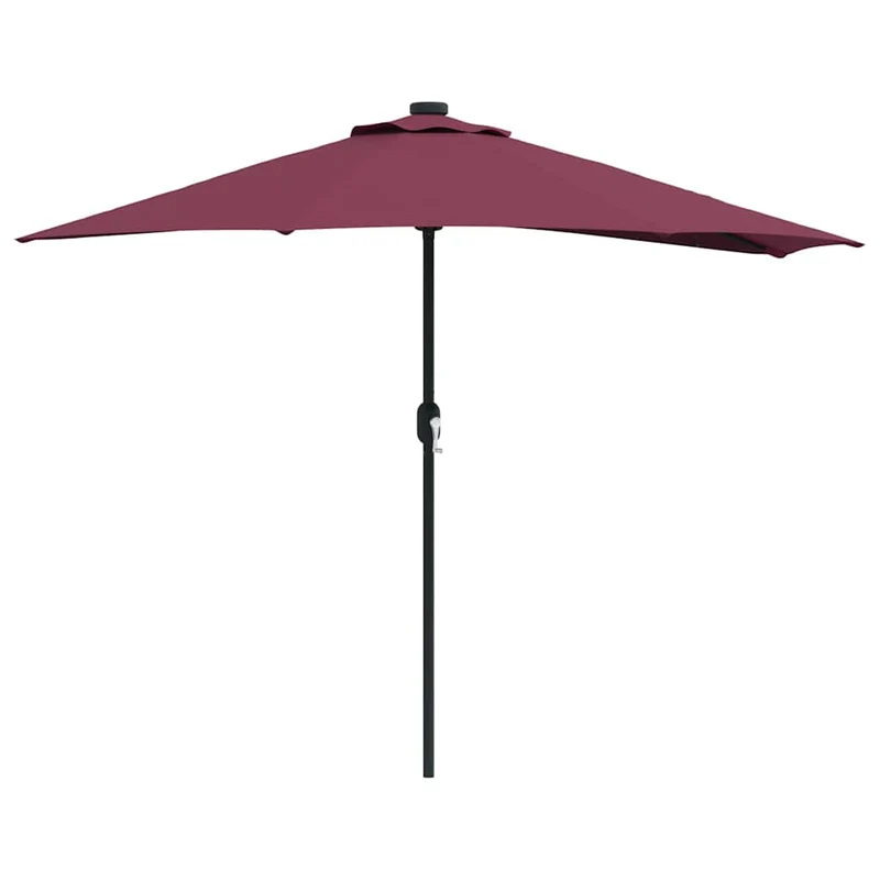 Parasol de jardin pliable moderne avec éclairage LED 294 x 150 x 224 cm en polyester bordeaux 02_0058670
