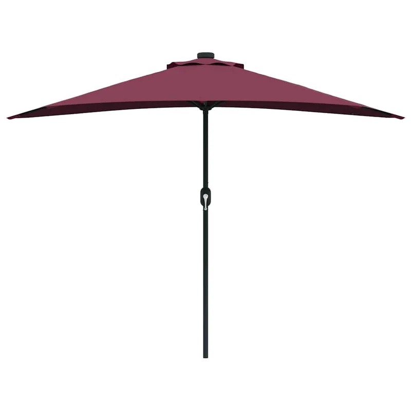 Parasol de jardin pliable moderne avec éclairage LED 294 x 150 x 224 cm en polyester bordeaux 02_0058670