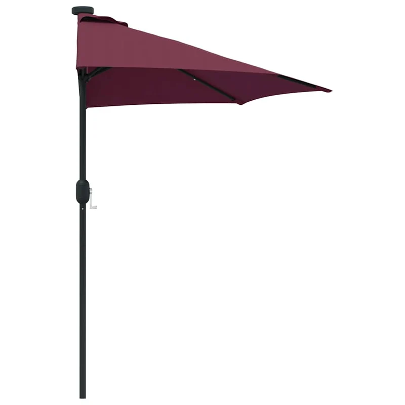 Parasol de jardin pliable moderne avec éclairage LED 294 x 150 x 224 cm en polyester bordeaux 02_0058670