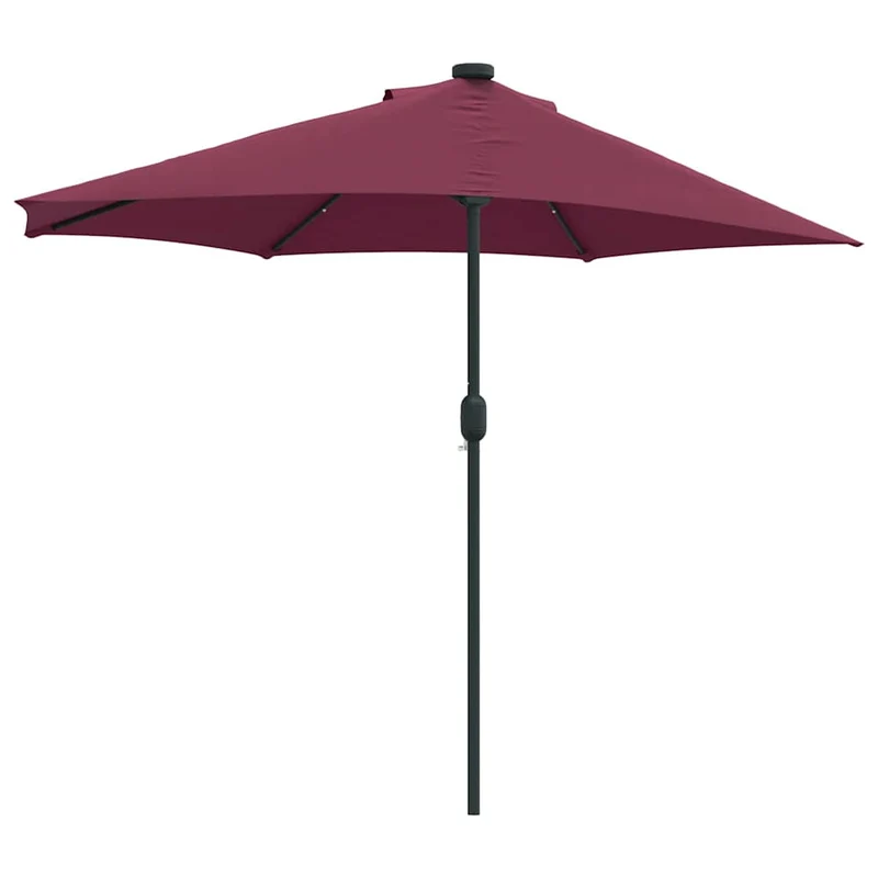 Parasol de jardin pliable moderne avec éclairage LED 294 x 150 x 224 cm en polyester bordeaux 02_0058670