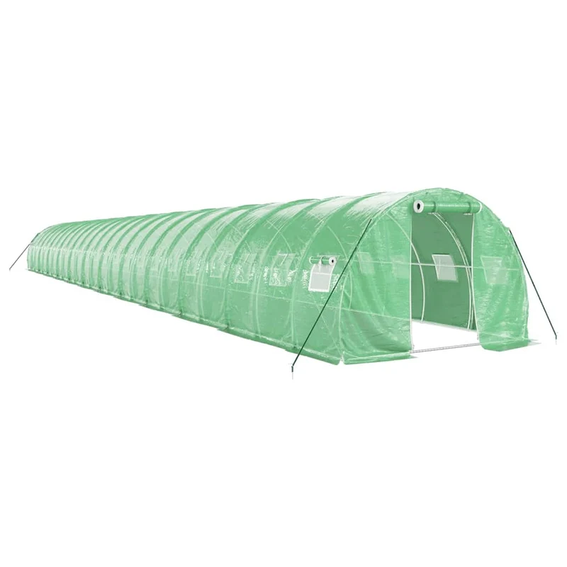 Serre tente abri plante fleur légumes avec cadre en acier 72 m² 24 x 3 x 2 m vert 02_0044628
