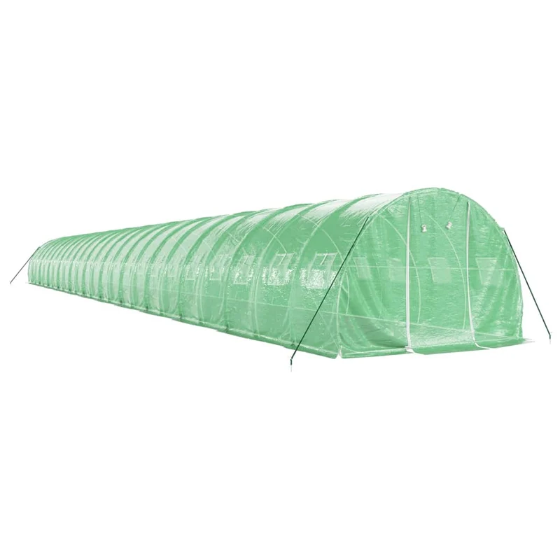 Serre tente abri plante fleur légumes avec cadre en acier 72 m² 24 x 3 x 2 m vert 02_0044628