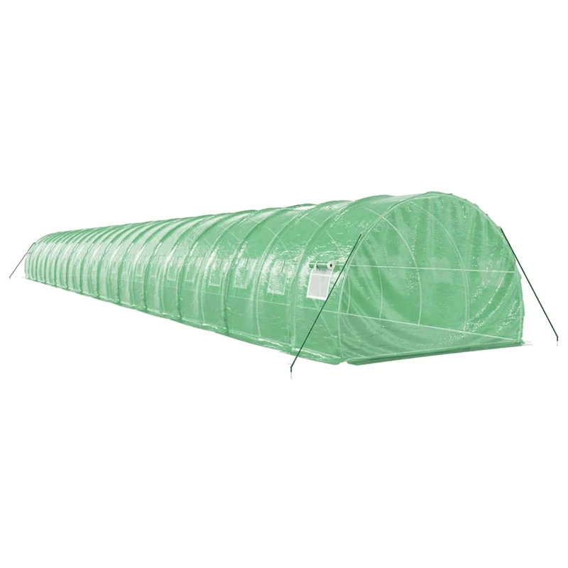 Serre tente abri plante fleur légumes avec cadre en acier 72 m² 24 x 3 x 2 m vert 02_0044628