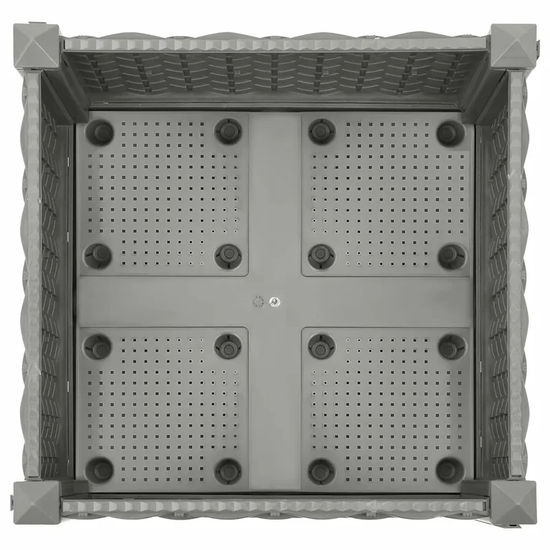 Lot de 2 lits surélevés pour plantes jardin 40 x 40 x 23 cm en polypropylène gris clair 02_0046143