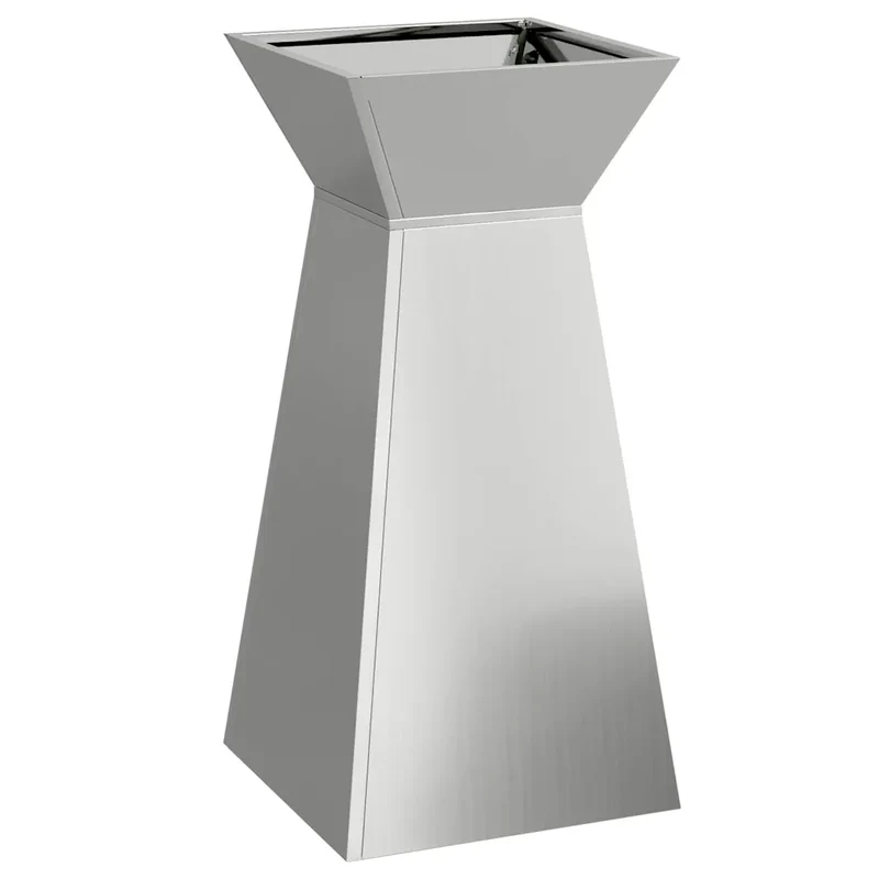 Jardinière à pilier durable extérieure jardin terrasse 35 x 35 x 73 cm en matériaux argent 02_0052406